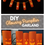 DIY glowing pumpkin garland