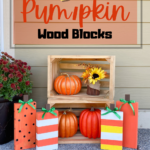 Pinterest pin DIY pumpkin wood block