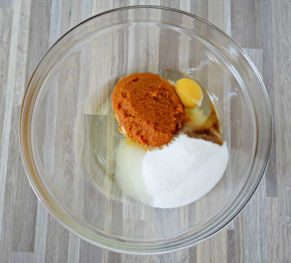 Ingredients for pumpkin chocolate chip cookies