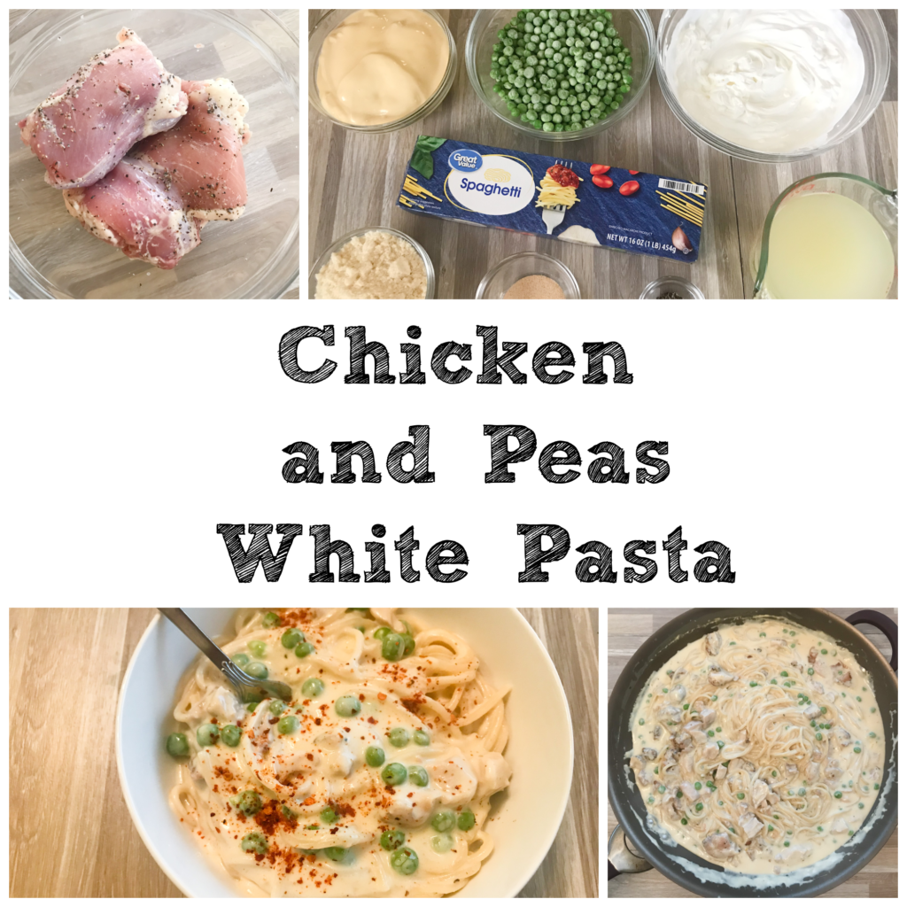 Chicken and Peas White Pasta.