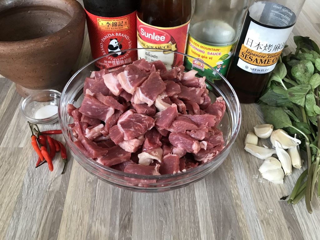 Ingredients needed to make Thai Basil Beef Stir fry