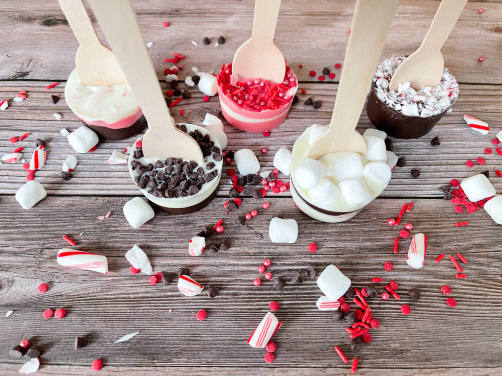 Five different hot cocoa pops