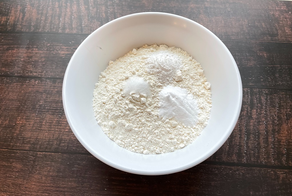 Dry ingredients for snickerdoodle cookies