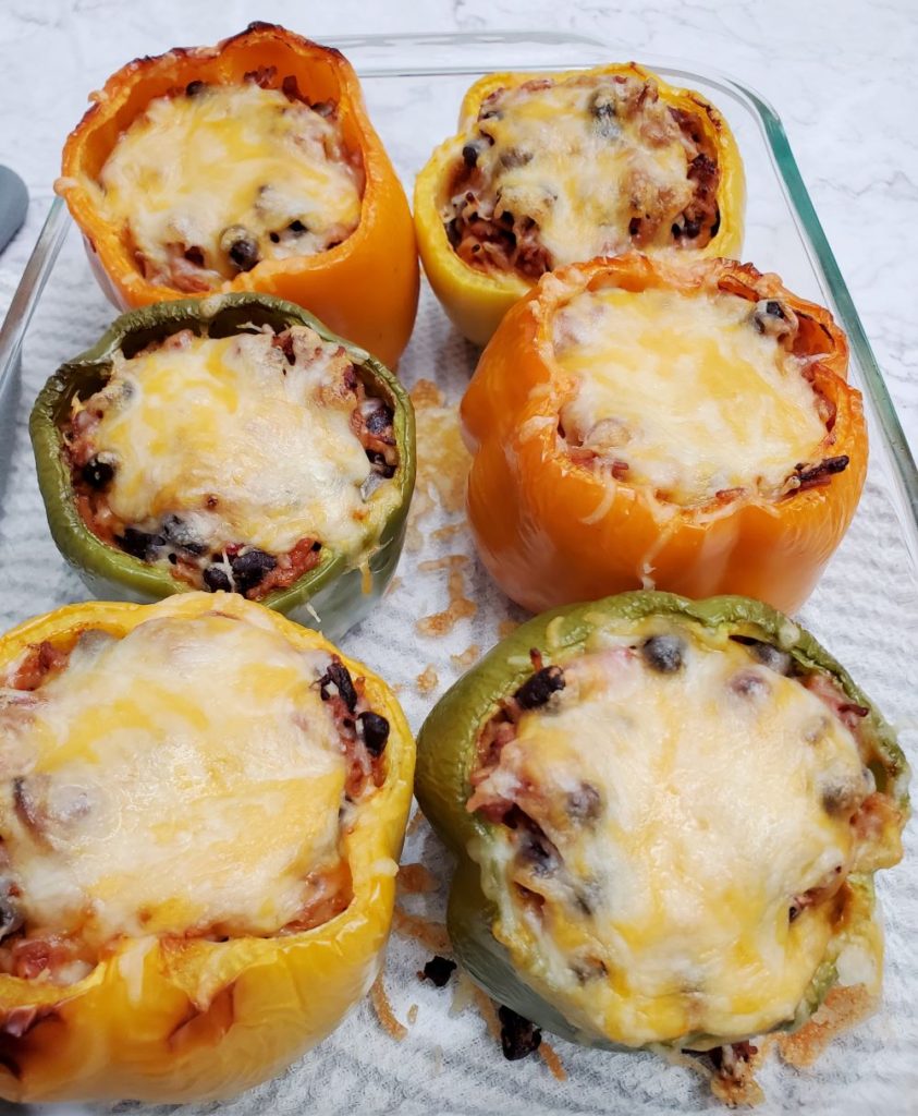 Stuffed bell peppers with cheese