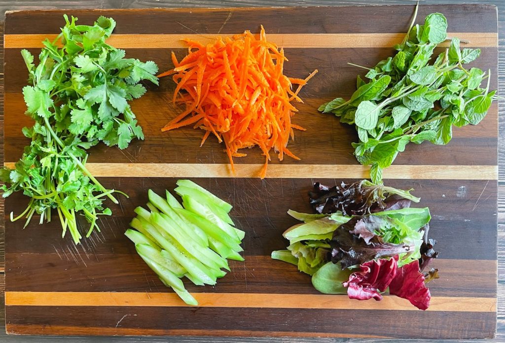 Ingredients for fresh spring rolls 