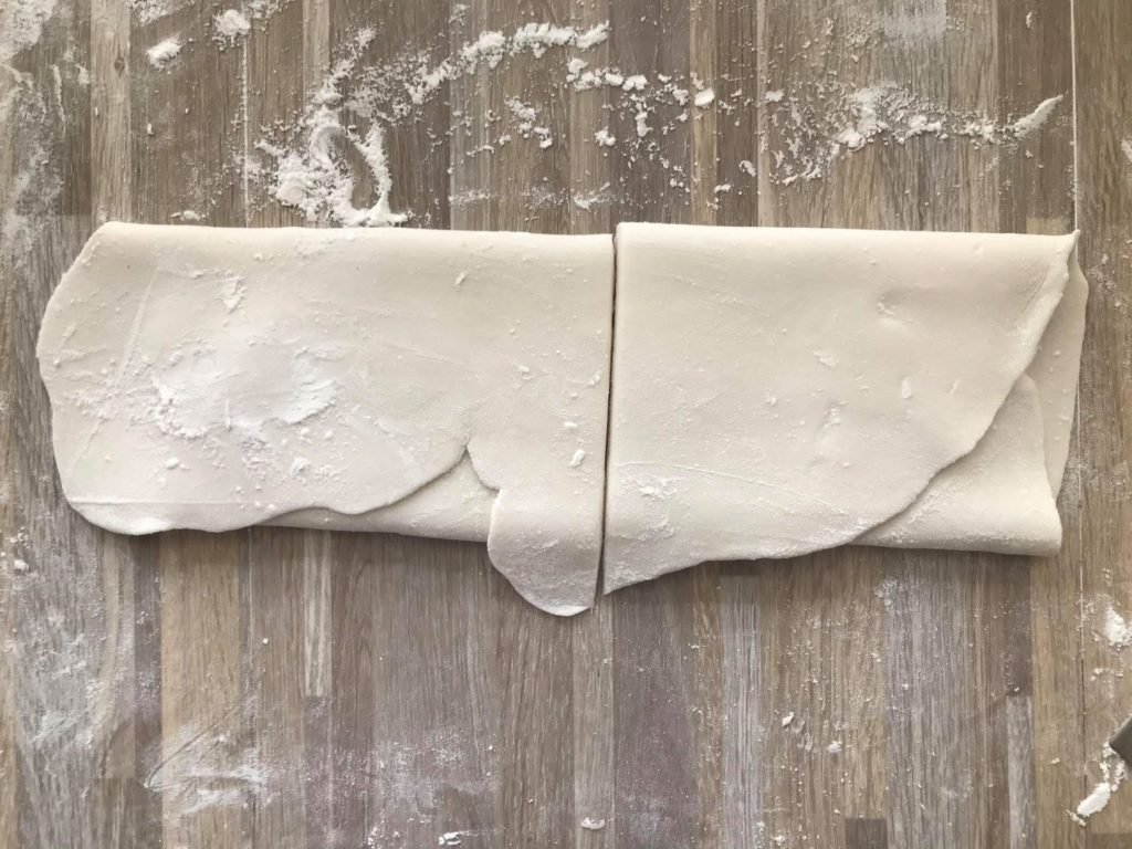 cutting the flour dough 