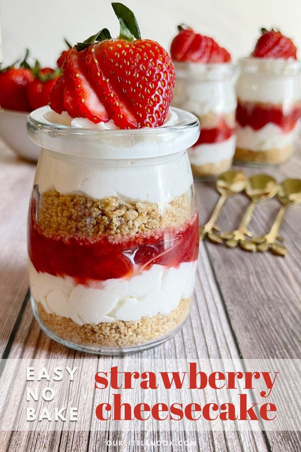 Easy No-Bake Strawberry Cheesecake – Our Little Nook