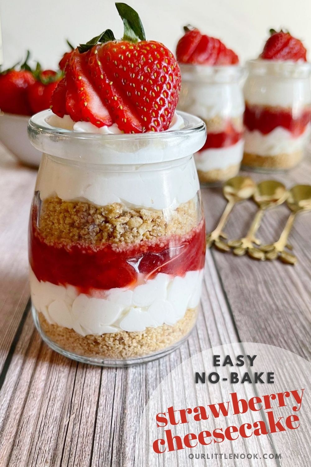 Easy No-Bake Strawberry Cheesecake – Our Little Nook