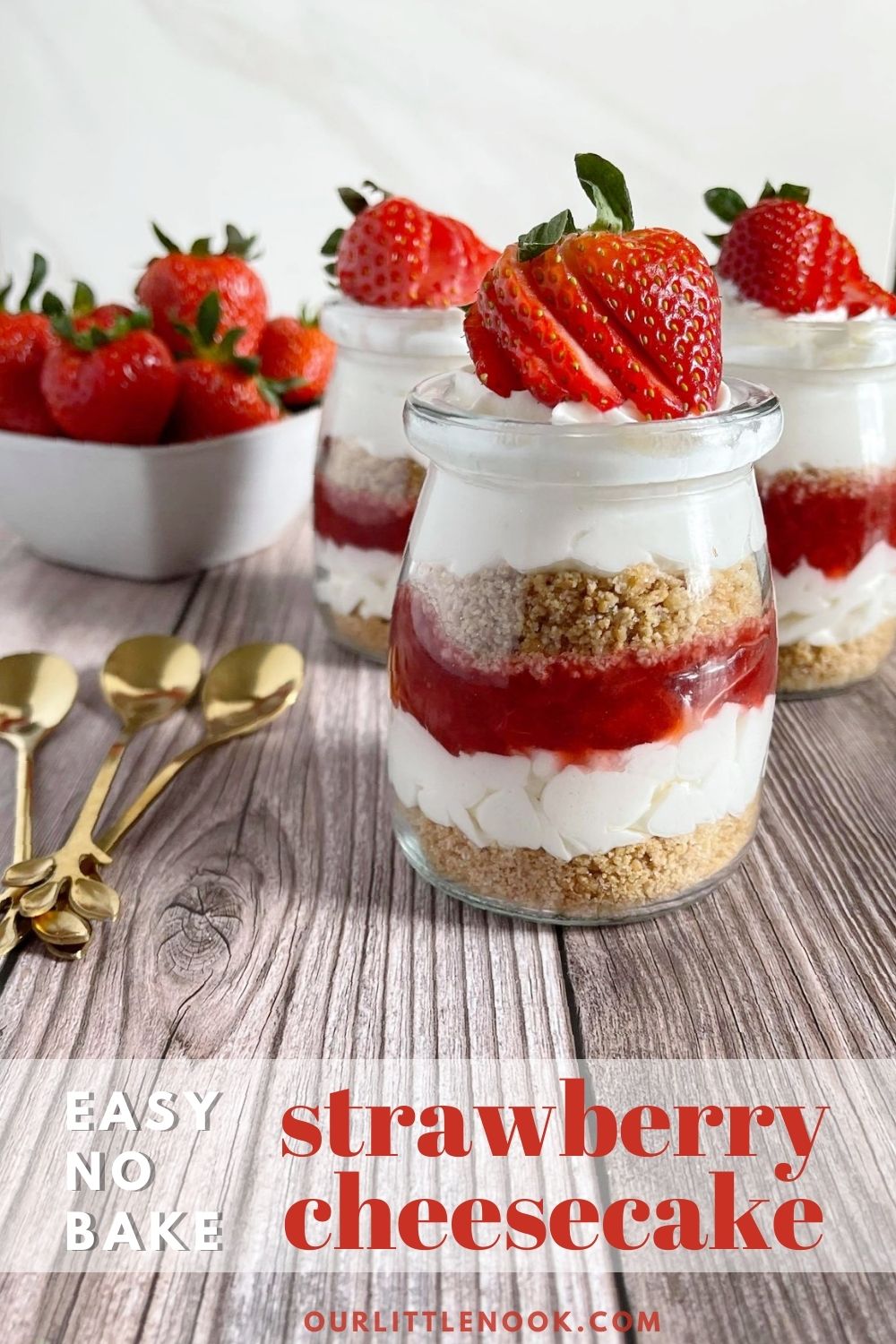 Easy No-Bake Strawberry Cheesecake – Our Little Nook